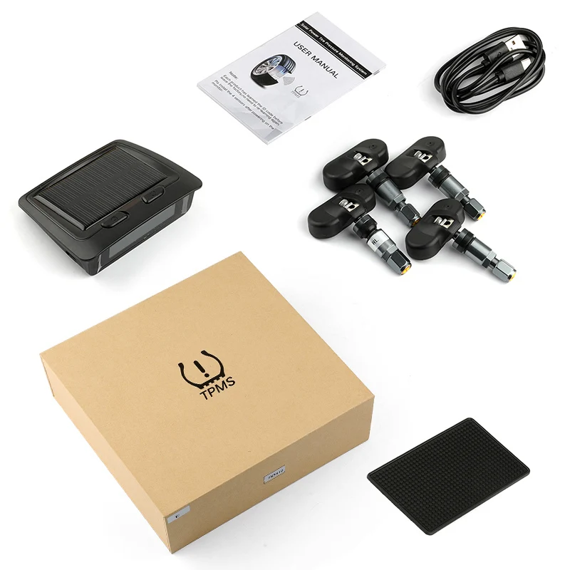 Ancel Автомобильная TPMS система контроля давления в шинах Солнечная и USB 2 1
