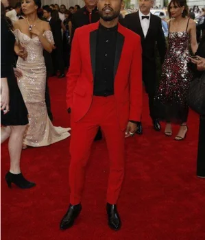 

New Arrival 2018 Wedding Morning Style Dinner Party Suit Red/Black Jacket Mens Groom Wedding Suits Tuxedo Bridegroom Coat+Pants+