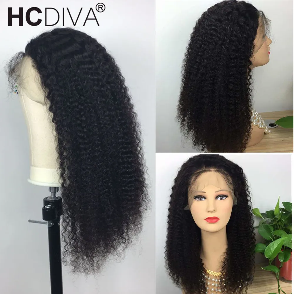 

360 Lace Frontal Wig Kinky Curly Human Hair Wigs Pre Plucked With Baby Hair 180% Brazilian Remy Lace Frontal Wigs For Women