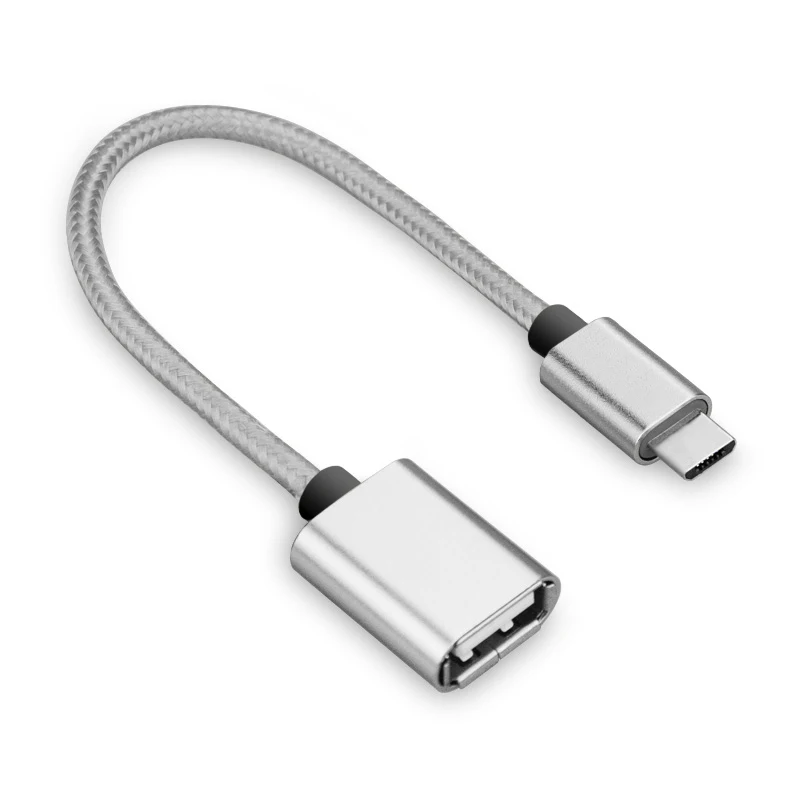 Кабель usb type-C для USB OTG адаптер для Xiaomi mi 5X mi Max 2 mi 6/mi 5C huawei P20 Pro OTG type-c кабель для передачи данных USB C - Цвет: Silver