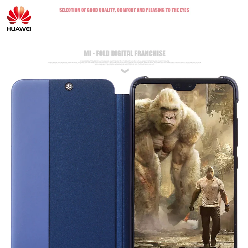 Huawei P20 pro case clear view Smart touch view flip cover 100% original official Huawei P30 Pro leather flip phone case funda