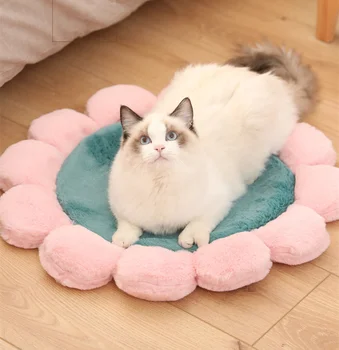 

Flower Design Warm Coral Fleece Pet Mats Soft Dog Cat Bed Puppy Cushion Winter Dog Sleeping Mat Blanket Breathable Cover Towel
