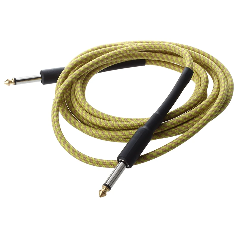 Желтый Соединительный кабель для акустической гитары электрический бас 3 м
