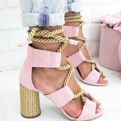 Boho Wedge Espadrilles 4/7CM Women Sandals High Heel Pointed Fish Mouth Sequre Hemp Rope Lace-Up Platform Sandal Plus Size Boho Wedge Espadrilles 4/7CM Women Sandals High Heel Pointed Fish Mouth Sequre Hemp Rope Lace-Up Platform Sandal Plus Size