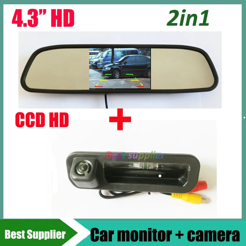 

CCD HD Car rear view parking backup camera for Ford Focus 2012 2013 focus 2 focus 3 + 4.3" car rearview mirror monitor TFT LCD