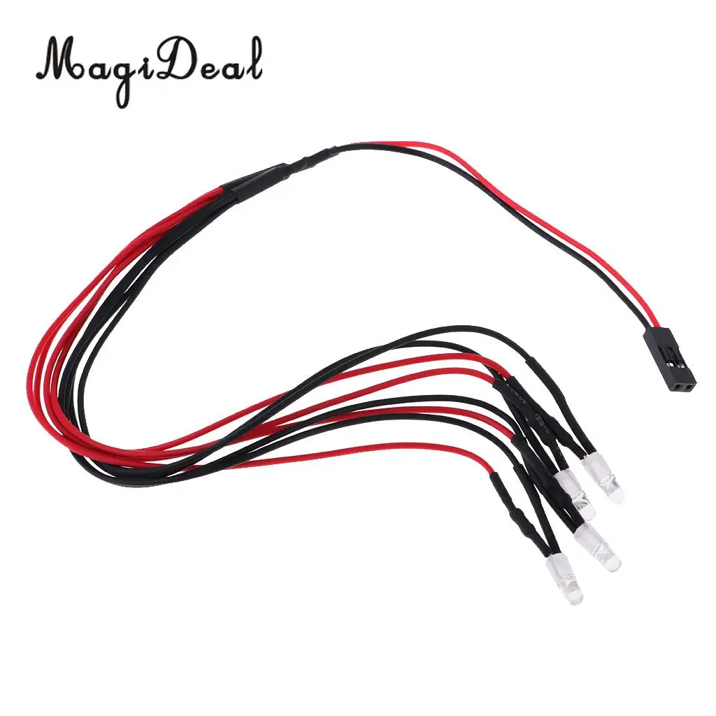 4x LED Headlight Taillight for WPL 1/16 RC Car Pick-up Truck DIY Accessories