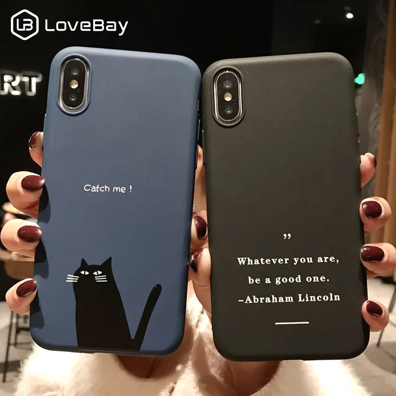 

Lovebay For iPhone 7 Case Love Heart Letter For iPhone 6 6s 8 Plus 5s SE XR XS Max Phone Case Animal Soft TPU Silicon Back Cover