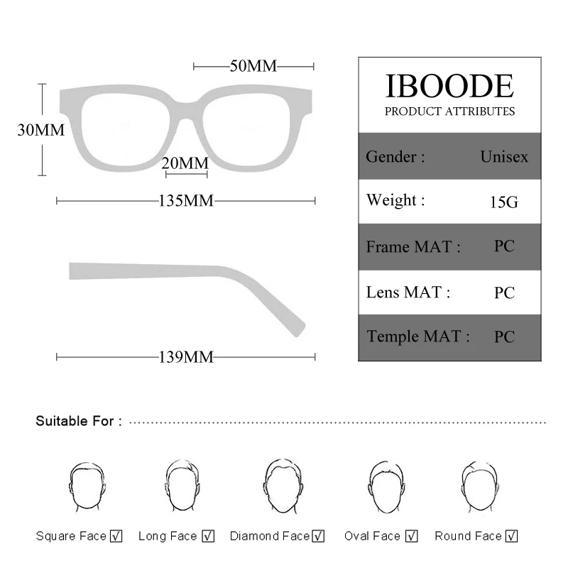 IBOODE, квадратные очки для чтения, для женщин и мужчин, очки для дальнозоркости, для женщин и мужчин, очки для дальнозоркости, унисекс, увеличительная оптика, очки
