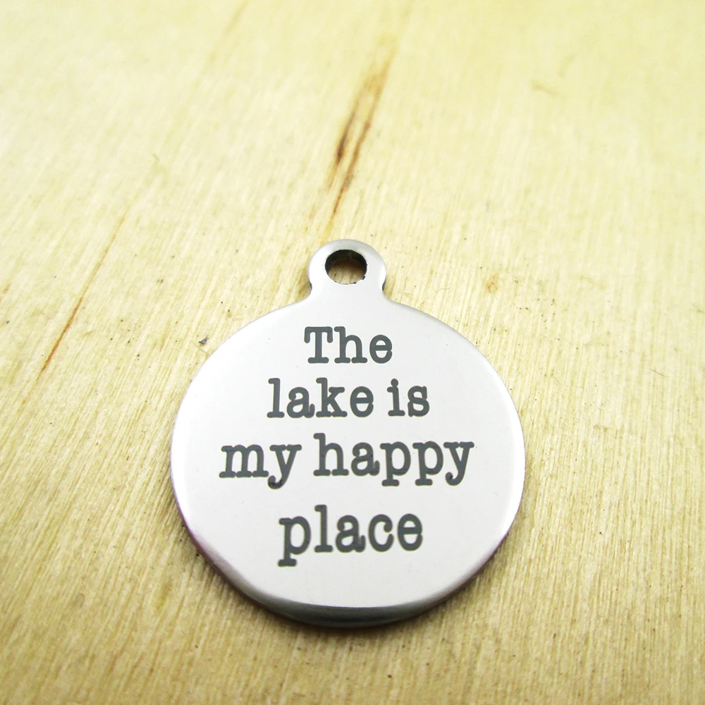 10 шт./партия-jthe lake is my happy место подвески из нержавеющей стали-лазерная