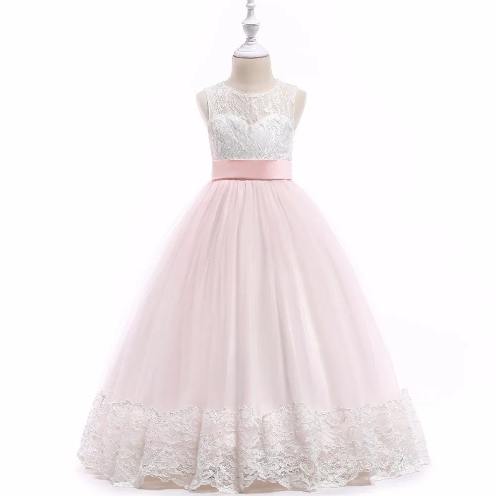 Для девочек вечерние платье длинное платье кружевное платье принцессы на свадьбу для девочек-подростков вечернее Детский костюм для