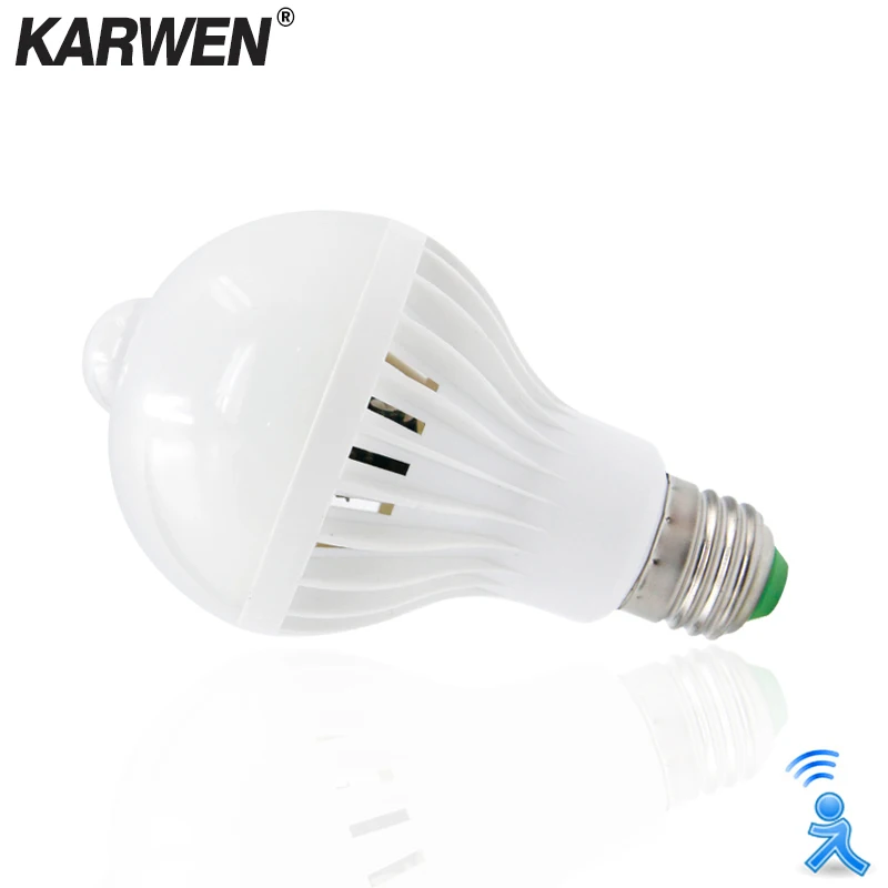 

KARWEN Sound / PIR Infrared Motion Sensor 110V 220VLed Lamp Bulb E27 5W 7W 9W automatic Smart Detection Night Light