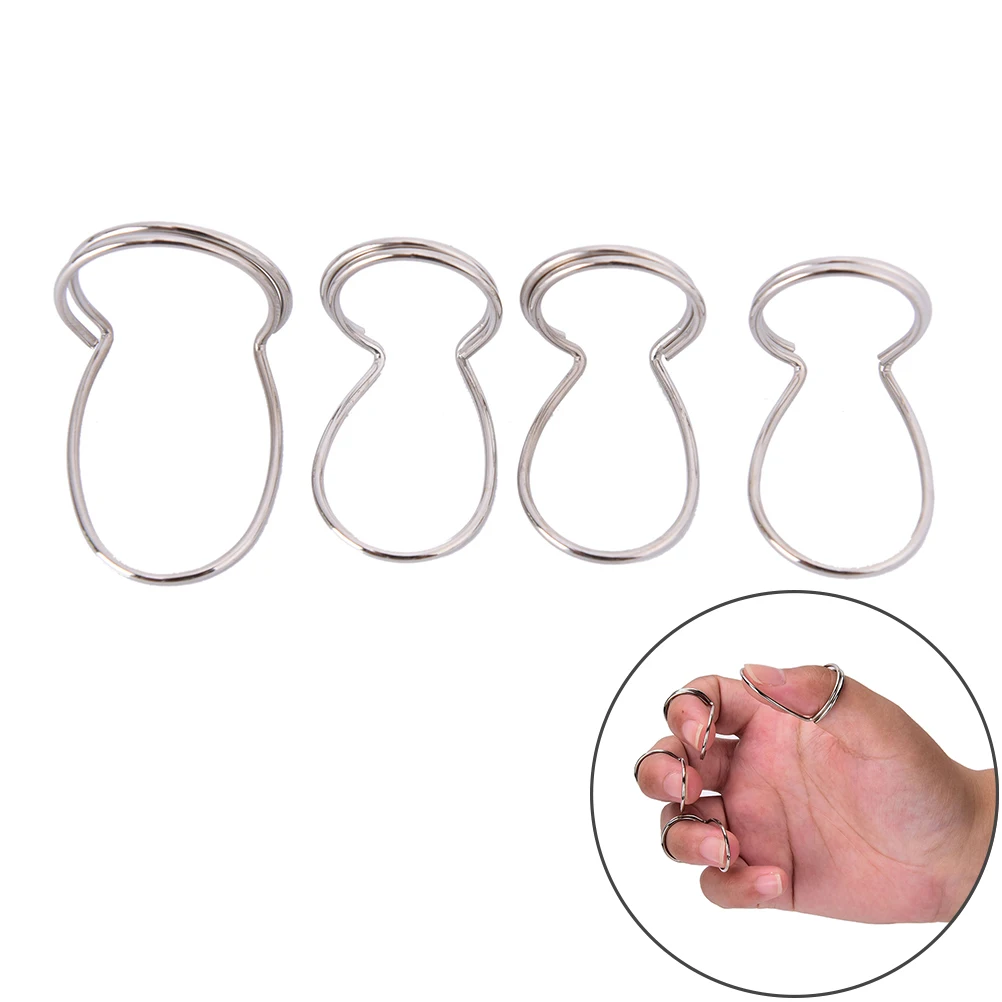 4 Pcs Butterfly Silver Metal Classic Custom Guitar Pick Finger Picking