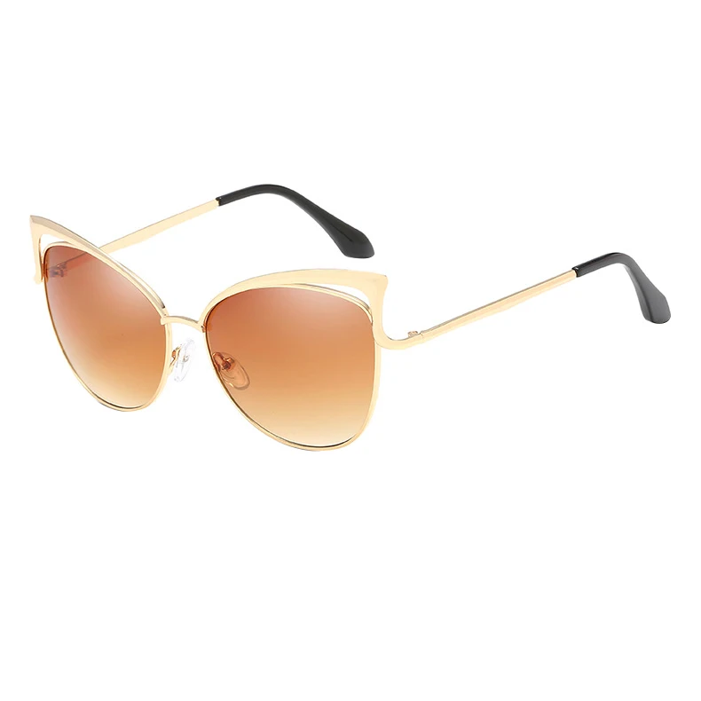 TOYEARN, модные сексуальные женские солнцезащитные очки кошачий глаз, женские брендовые дизайнерские винтажные зеркальные солнцезащитные очки для женщин oculos de sol feminino - Цвет линз: C03  Gold Brown