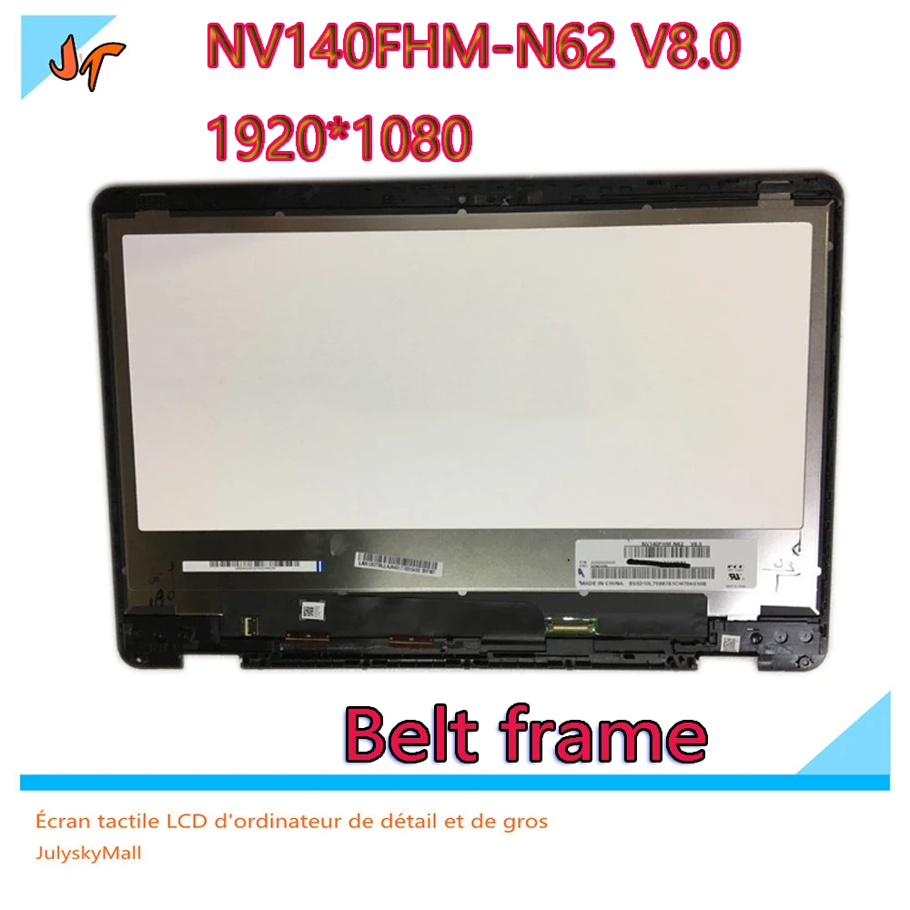 For ASUS VivoBook flip 14 TP410UA TP410U 14 inch LCD monitor LCD touch screen assembly + with frame NV140FHM-N62 V8.0 For ASUS VivoBook flip 14 TP410UA TP410U 14 inch LCD monitor LCD touch screen assembly + with frame NV140FHM-N62 V8.0