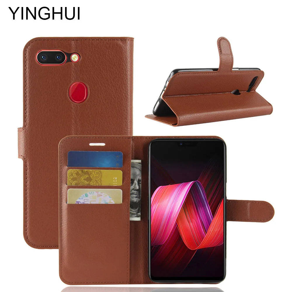 

YINGHUI Phone Case Cover Bags For OPPO R15 Luxury Wallet PU Leather Flip Case For OPPO R15 TPU Silicone Kickstand With Magnet