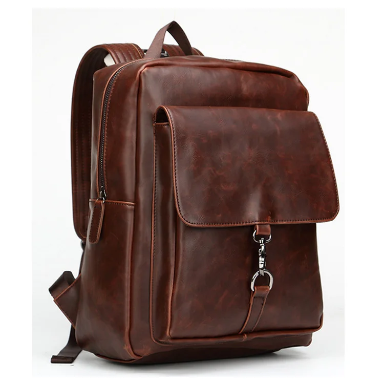 The new 2015 men crazy horse leather backpack wind...