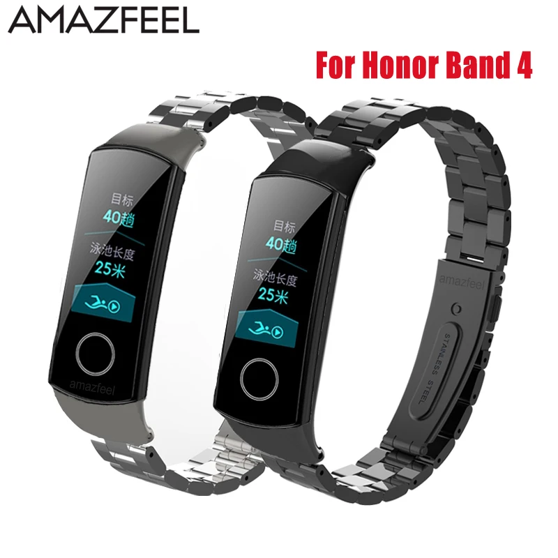 Металлический ремешок для часов Huawei Honor Band 4 Стальной сменный Браслет из