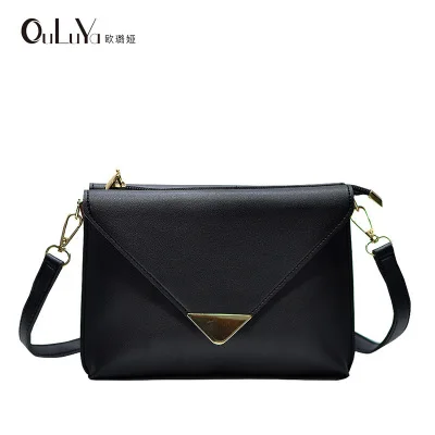 

Korean version of the tide female simple envelope double-sided with three-layer bag soft leather shoulder Messenger bag