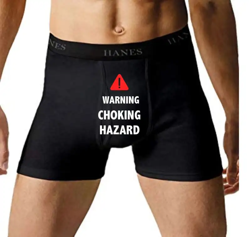 Warning Choking Hazard Boxer Shorts Funny Boxers Valentines Day Boyfriend Gift 