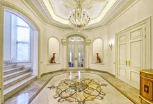 Laeacco Palace Interior Arch Door Chandelier Stairs Photography Backgrounds Customized Photographic Backdrops For Photo Studio