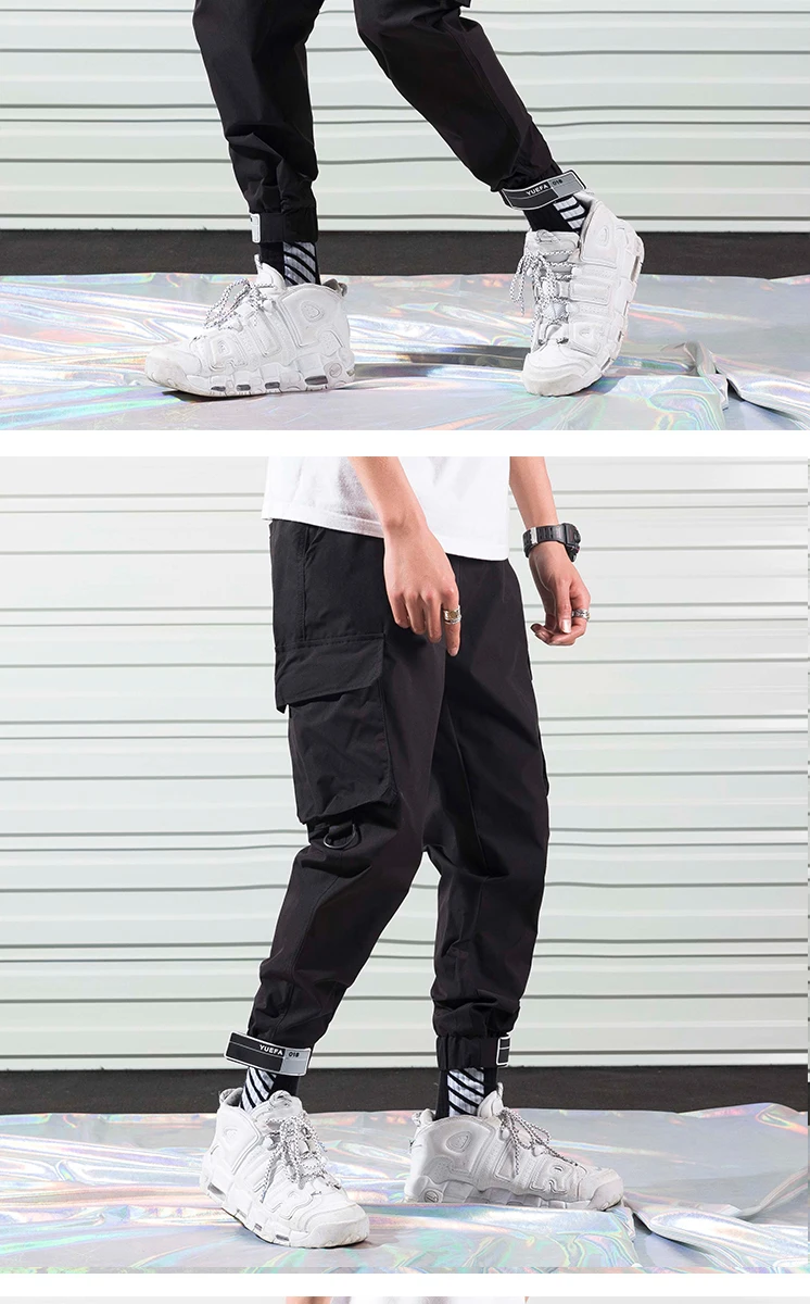 Уличная мужская повседневная брюки свободные стильные длинные брюки карго