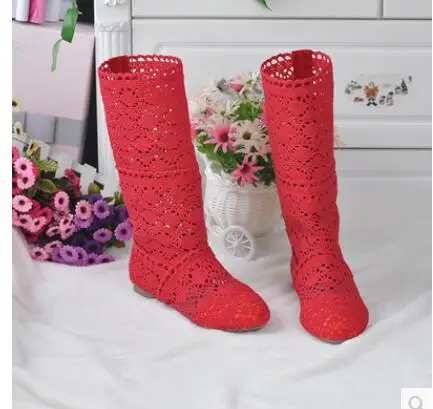 2018 children classic summer girls shoes boots Knitting hollow children's shoes Network fashion boots for girls
