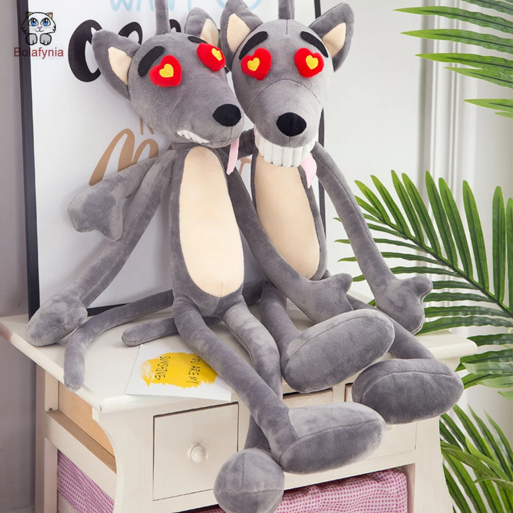 Children Plush Stuffed Toy Cartoon Grey Wolf Doll Kids Christmas Birthday Gift