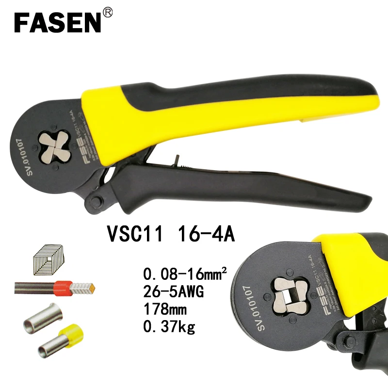 

VSC11 16-4A crimping pliers square 0.08-16mm2 26-5AWG for tube type needle terminal auto adjustment high precision mini tools
