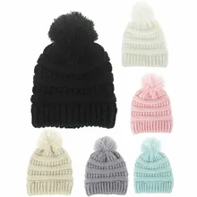 Детская зимняя шапка для девочек и мальчиков, твердые крышки, милая шапка для девочек, модная весенняя шапка для новорожденных, теплые шапочки-бини для маленьких девочек