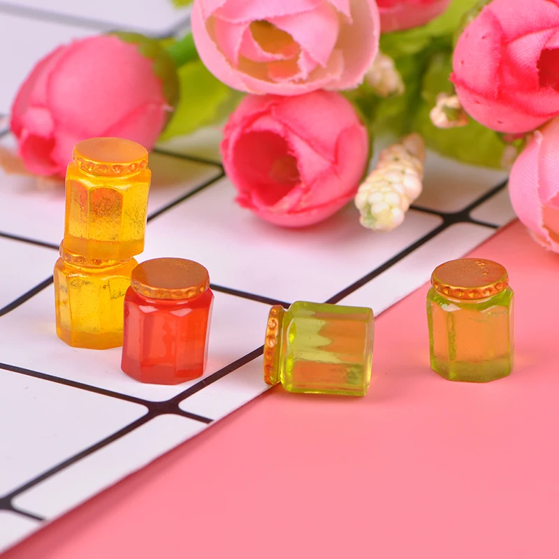 

5Pcs/lot Jam Bottle Silicone Mold Dollhouse Cake Decoration Fondant Resin Jewelry Making Cabochon Clay