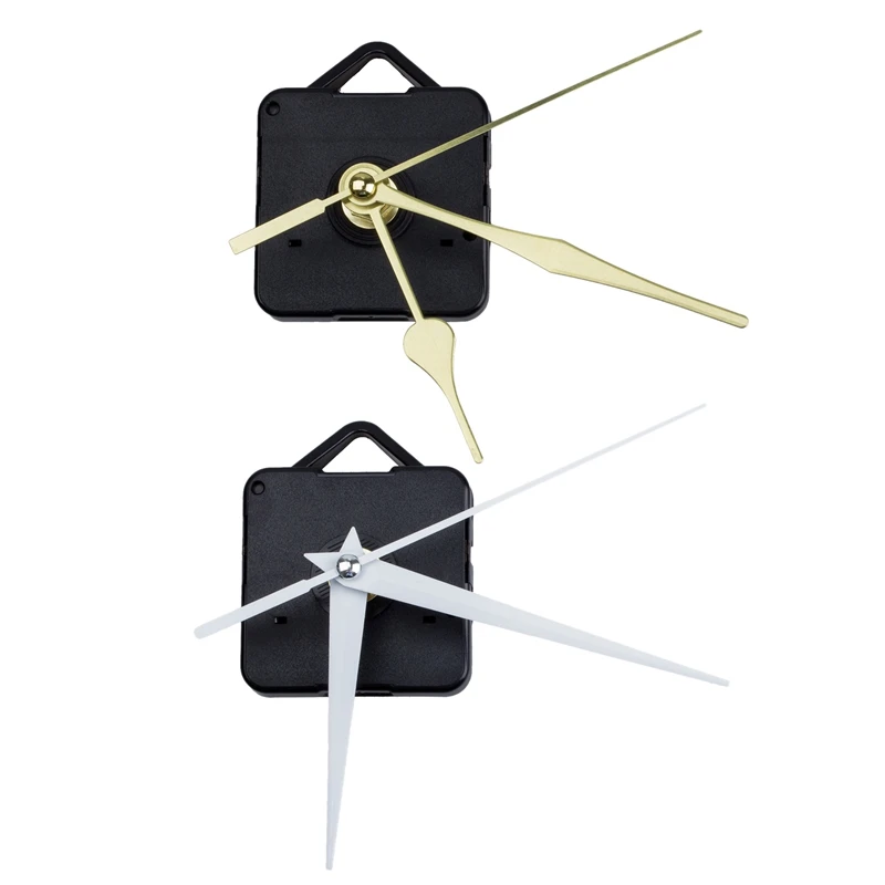 Кварцевые часы механизм DIY набор запчастей с золотыми стрелками и белыми стрелками 2 шт - Цвет: Black