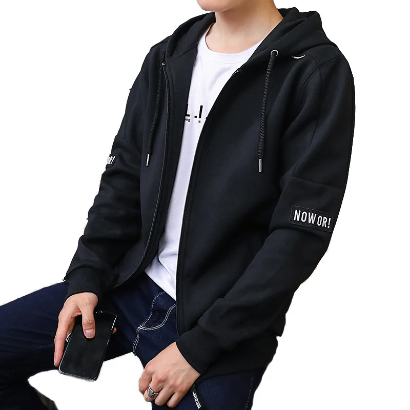 

Men Hoodies width zipper Big size plus of men's hooded cardigan cotton zipper tide oversize students coat big yards jacket men