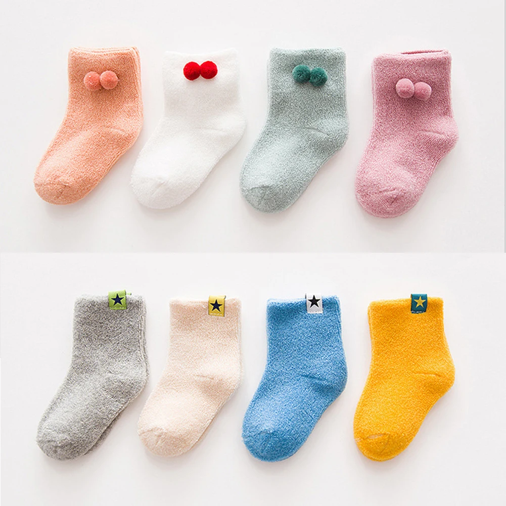 Emmababy 2-11Y 4Pair/set Newborn Baby Boys Girls Infant Toddler Kids Lovely Soft Cotton Anti Slip Socks