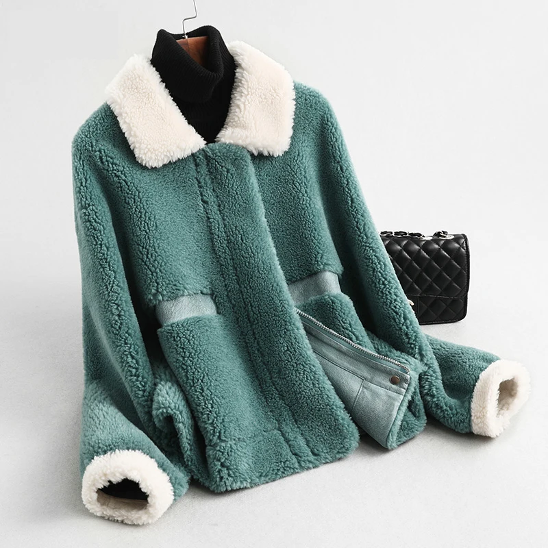 

Wool Jacket Autumn Winter Coat Women Clothes 2019 Korean Vintage Real Fur Coat Sheep Shearling Women Tops Abrigo Mujer KQN59370
