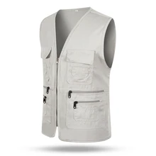 Droppshiping мужской женский жилет с несколькими карманами на молнии Свободный Повседневный жилет для улицы BFJ55