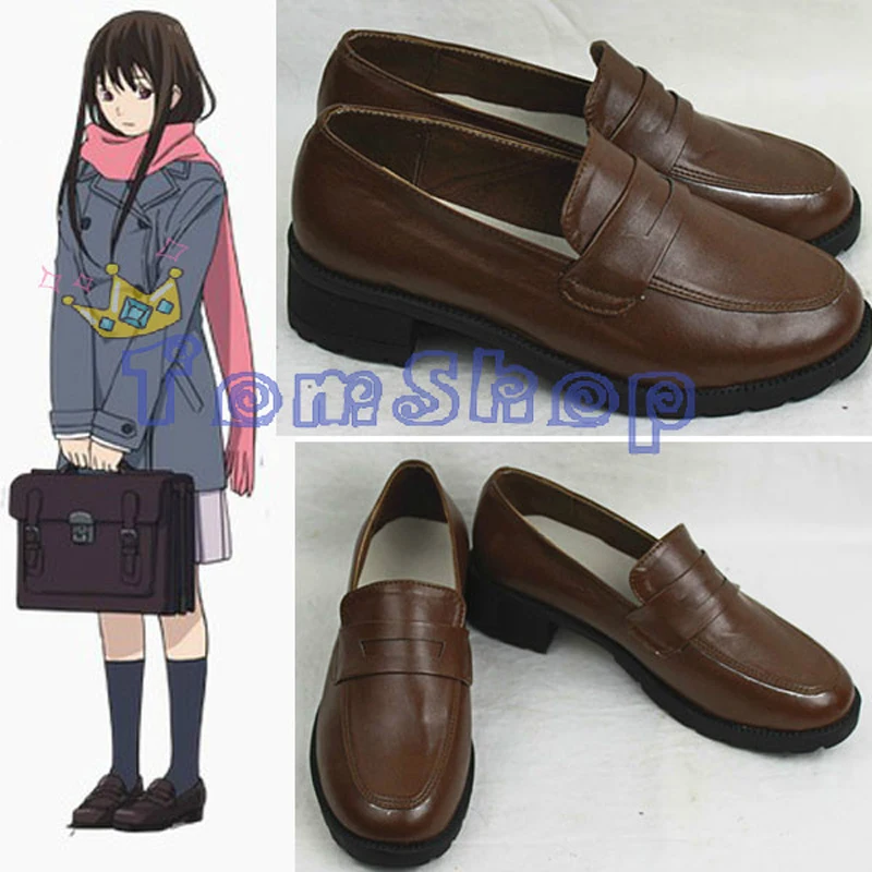 Оптовая продажа обувь для косплея Noragami Iki Hiyori Индивидуальный размер кожаная