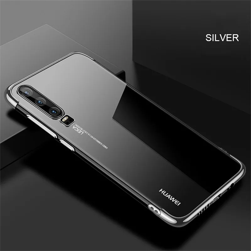 Чехол s для huawei Y9 Y6 prime P smart Nova 4E 3i P30 P20 Pro Lite Honor 10i 20i 8X чехол с покрытием TPU Мягкий силиконовый чехол для телефона - Цвет: Серебристый