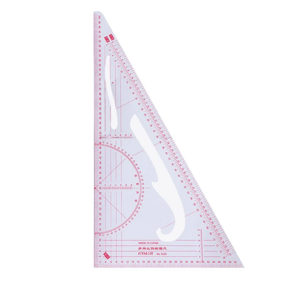 XRHYY MultiFunction Triangular Scale Ruler Measure Plastic Dressmaking Tailor Sewing For Students Designers Pattern Maker&Tailor drafting set mathematical rulers set drawing tool set