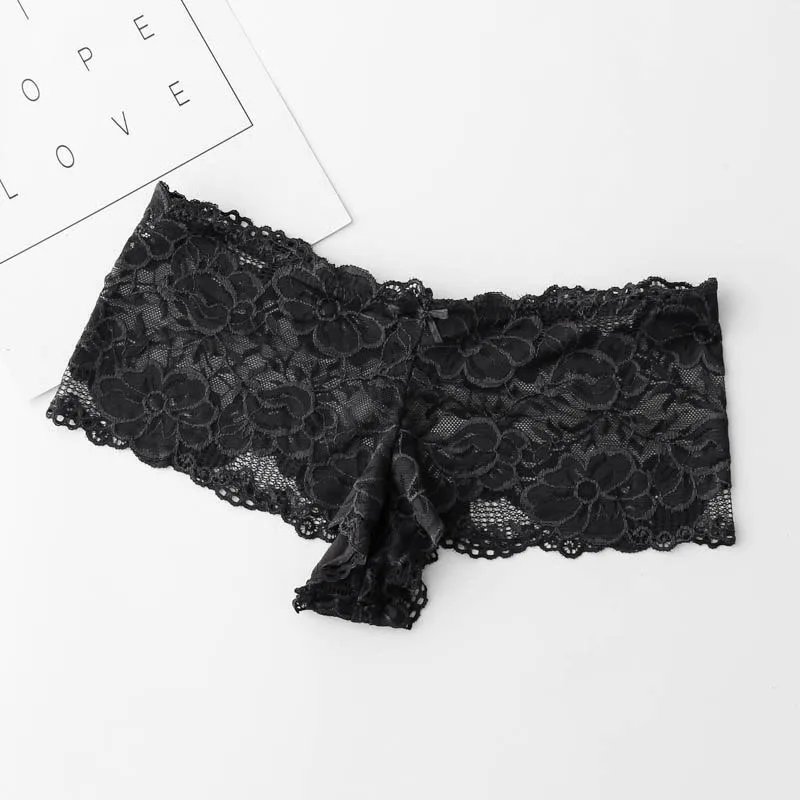 Plus Size Women Sexy Transparent Full Lace Panties Brand Water Soluble Trunk Gauze Underwear Low-waist Women Briefs M-5XL (7)