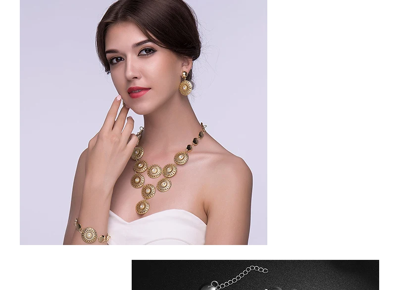 AYAYOO New Arrival Women Jewelry Set 2018 Gold Color Nigerian Wedding African Beads Jewelry Set Womens Fashion Jewellery (3)