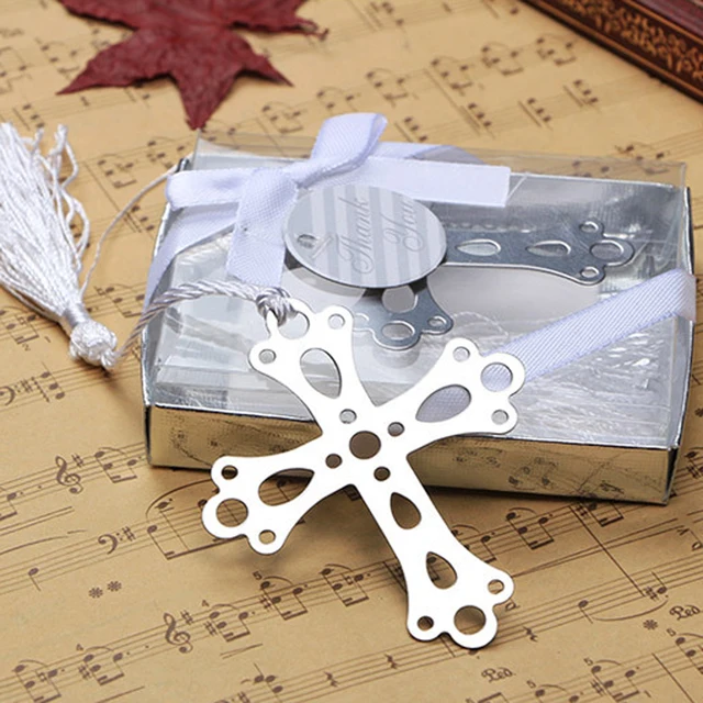 50pcs cross bookmarks for baptism birthday first communion party