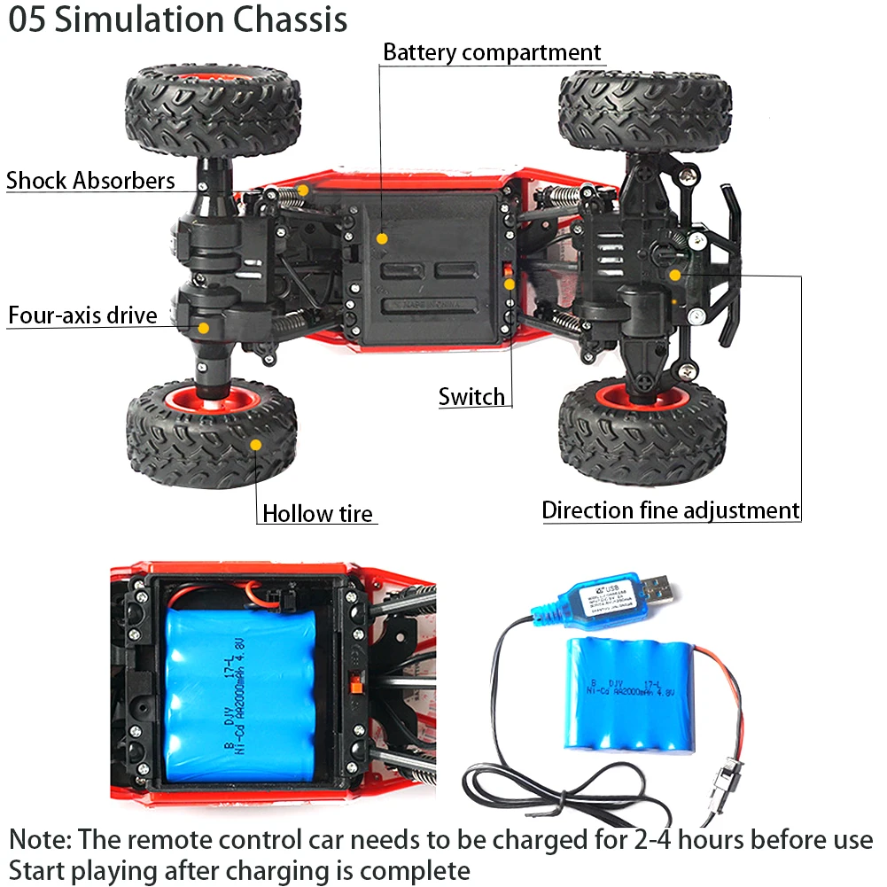 2,4 г большой автомобиль с дистанционным управлением, дрейф, внедорожник, четыре колеса, скалолазание, большой автомобиль, высокая скорость, гоночный мальчик, зарядка, игрушечный автомобиль