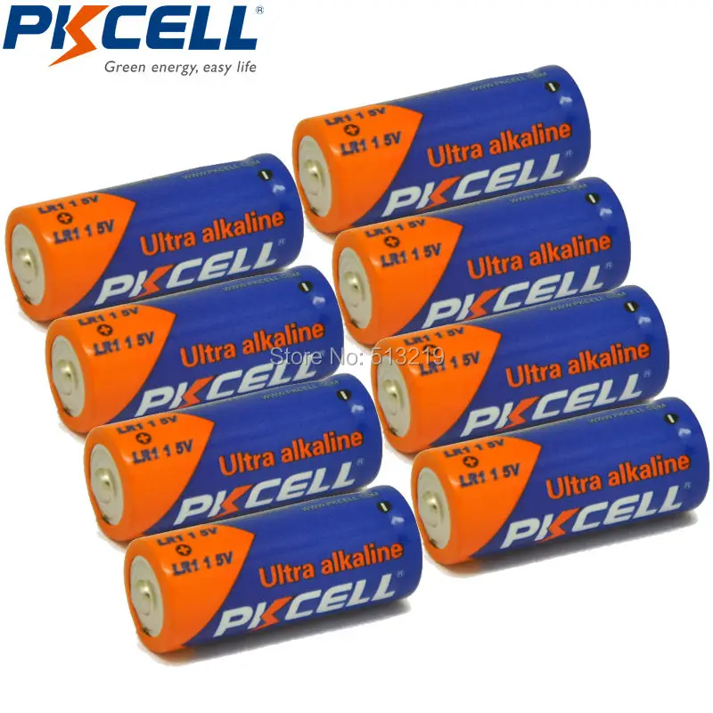 

8pcs E90 PKCELL N LR1 MN9100 910A 1.5V Size N Alkaline Batteries