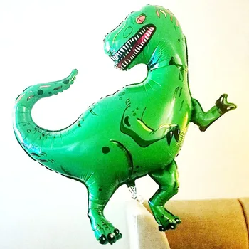 

1pcs Giant Dinosaur Gift Aluminum Foil Party Hat Tyrannosaurus Green Rex Ballons Birthday Toys For Children Kids Floating Game