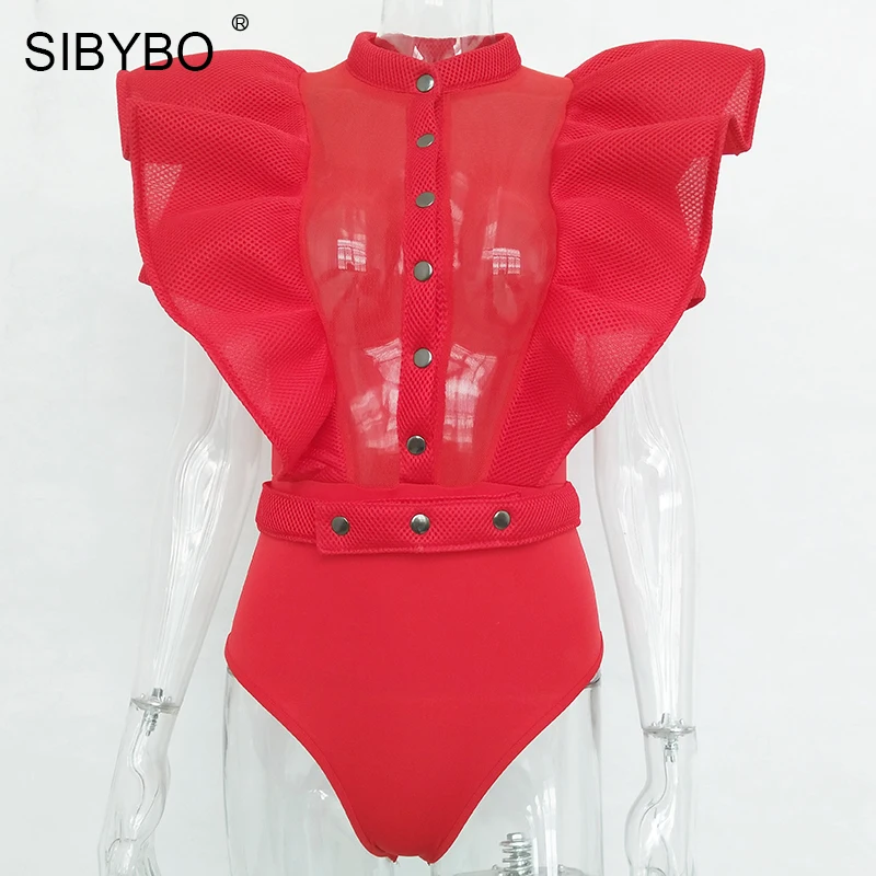 Sibybo Black Ruffles Bodysuit Women 2018 Summer Hollow Out Combinaison Rompers Women Sexy Short Mesh Bodycon Overalls for Women Sibybo Black Ruffles Bodysuit Women 2018 Summer Hollow Out Combinaison Rompers Women Sexy Short Mesh Bodycon Overalls for Women
