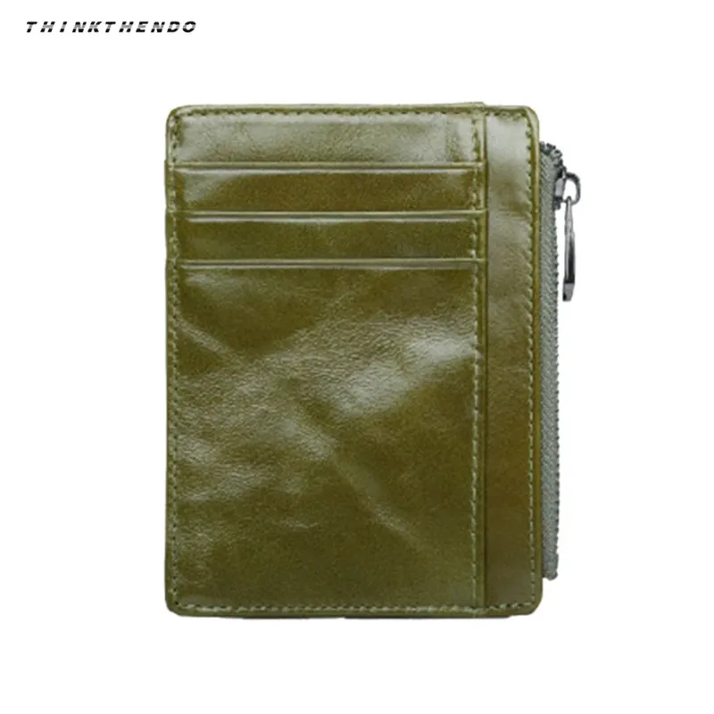 THINKTHENDO, модный мужской женский тонкий кошелек, RFID Блокировка, кредитный держатель для карт, сумка для монет, кошелек, карман,, новинка, 6 цветов - Цвет: Dark Green