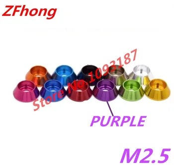 

100pcs M2.5 Purple Colour socket cap head aluminum cone washer