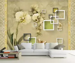 Beibehang заказ обои 3D картина маслом Papel де parede Орхидея ретро гостиная прикроватная декоративная живопись обои фрески