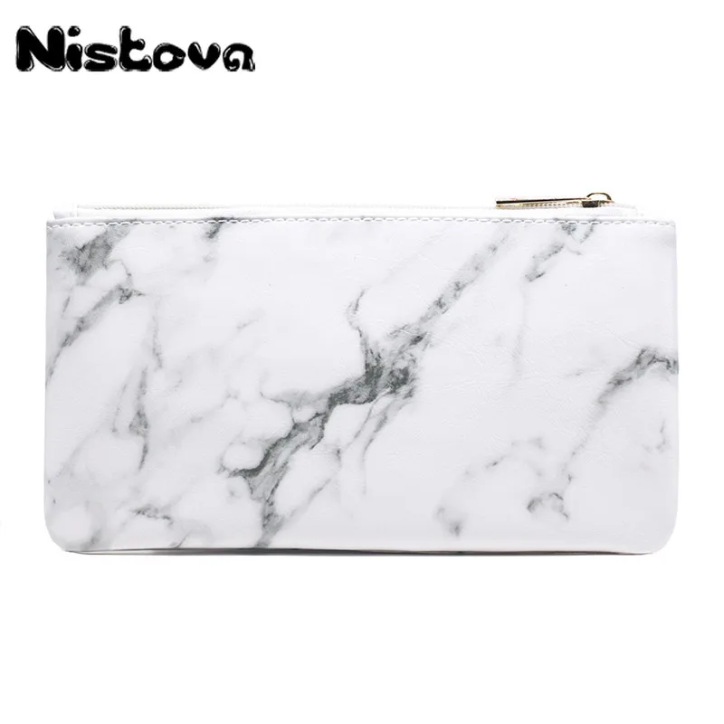 

Marble PU Leather Makeup Brushes Bag Organize Zipper Storage Bag Portable Women Female Travel Square Cosmetic Bag