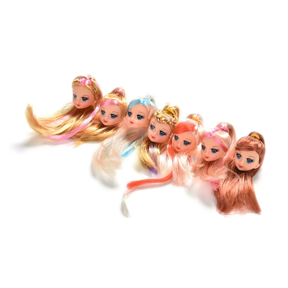 

Random Style Creative gift Excellent Quality Doll Head with Colorized Hair Accessories for Doll Baby Toys 2016 New 1pc